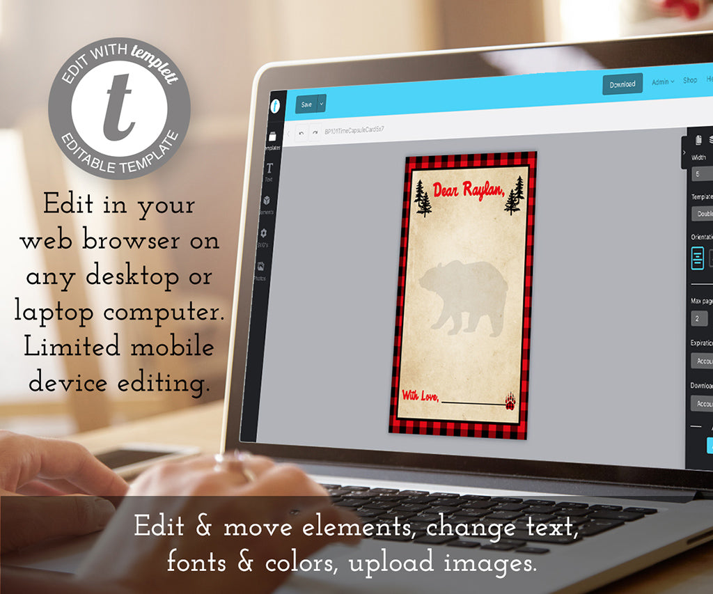 Edit online buffalo plaid birthday time capsule card template.