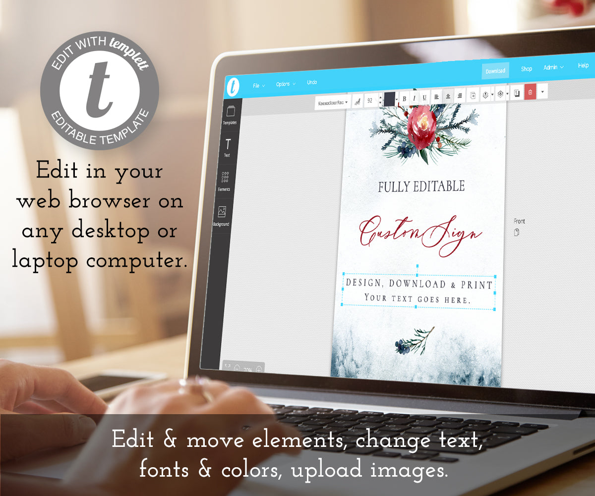 editing online, custom sign template