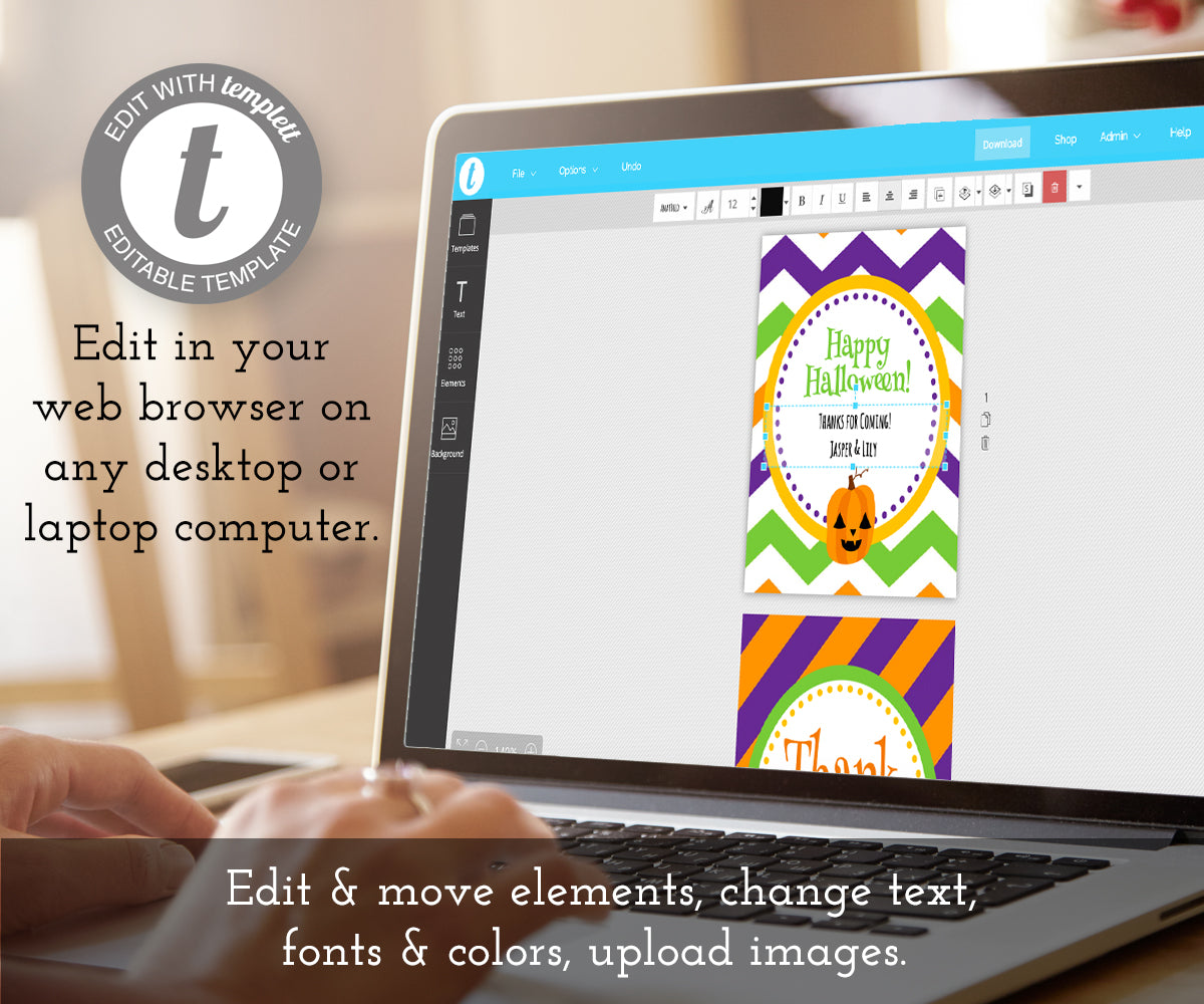 Artful Life Designs Halloween Templates, How to edit in templett
