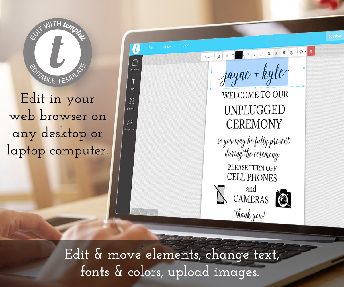 editable wedding welcome sign template