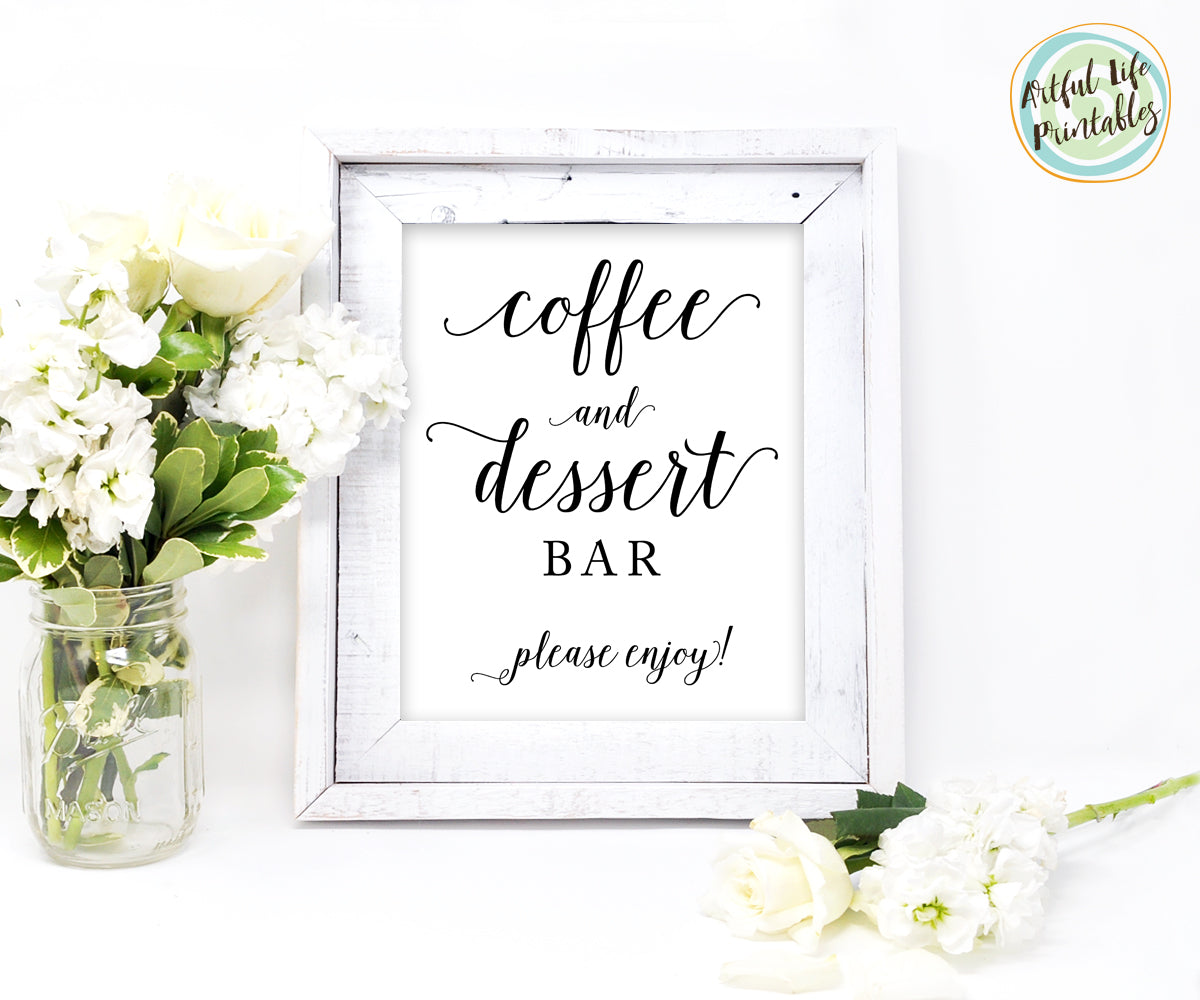 Coffee and Dessert Bar Sign printable