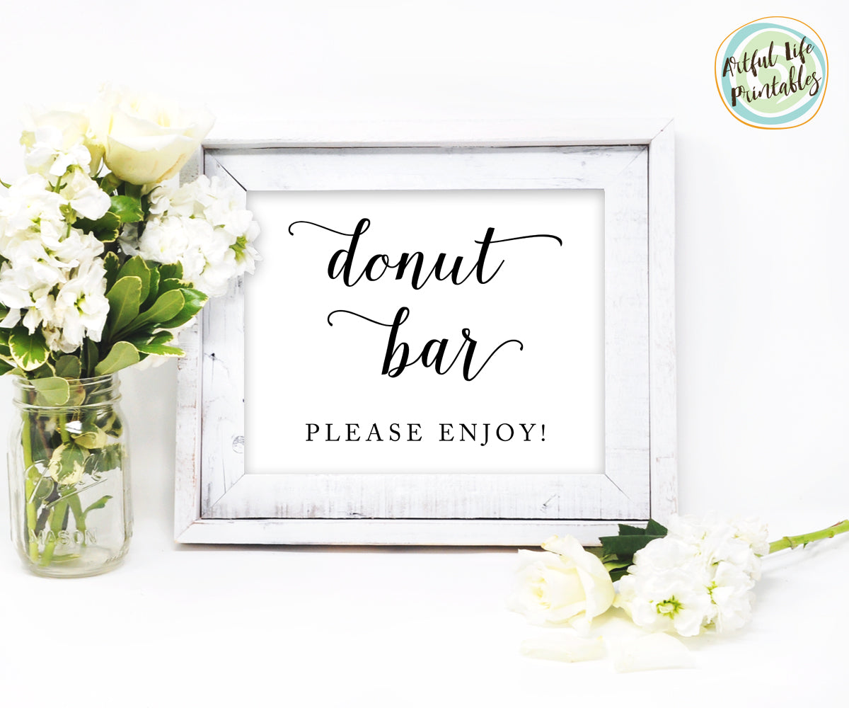 Donut Bar please enjoy sign printable