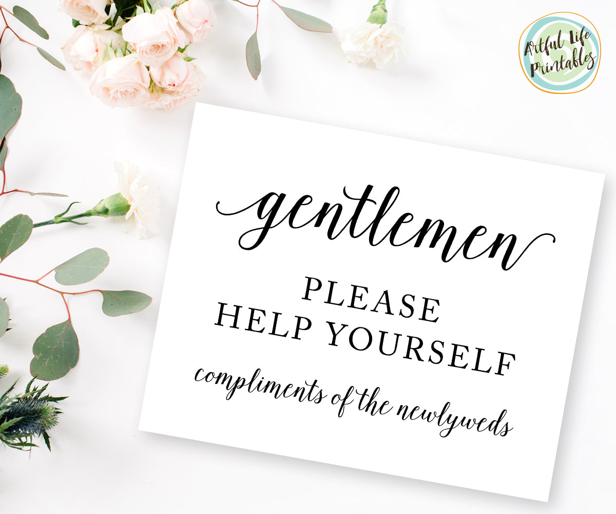 mens bathroom sign, bathroom sign wedding printable