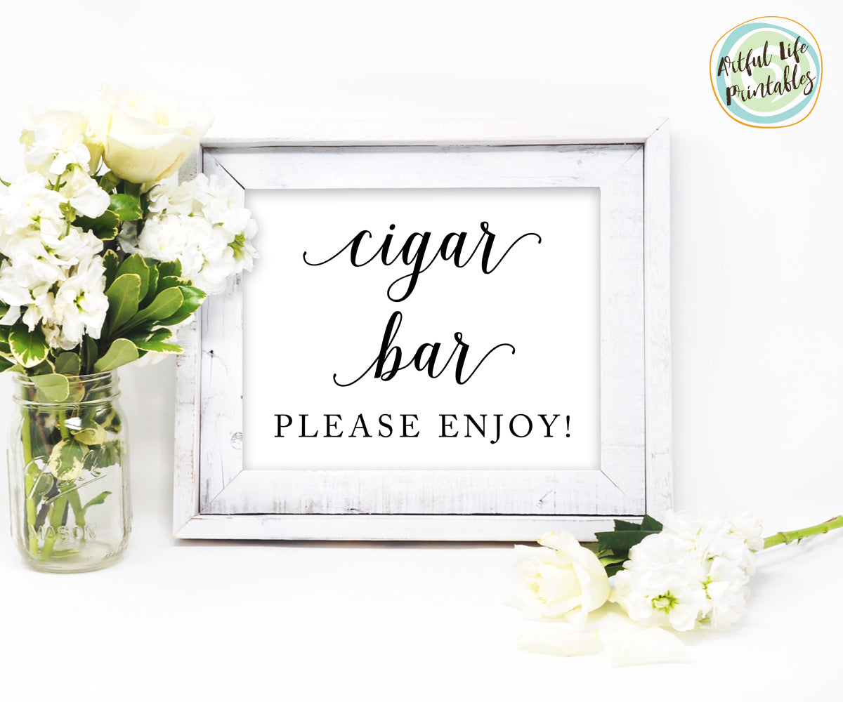 Cigar Bar Sign, Wedding Printable