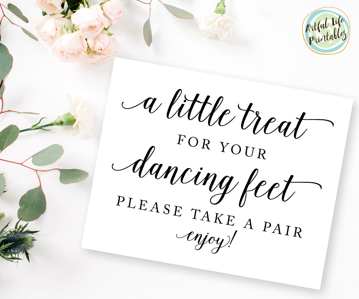 a little treat for your dancing feet flip flops sign printable