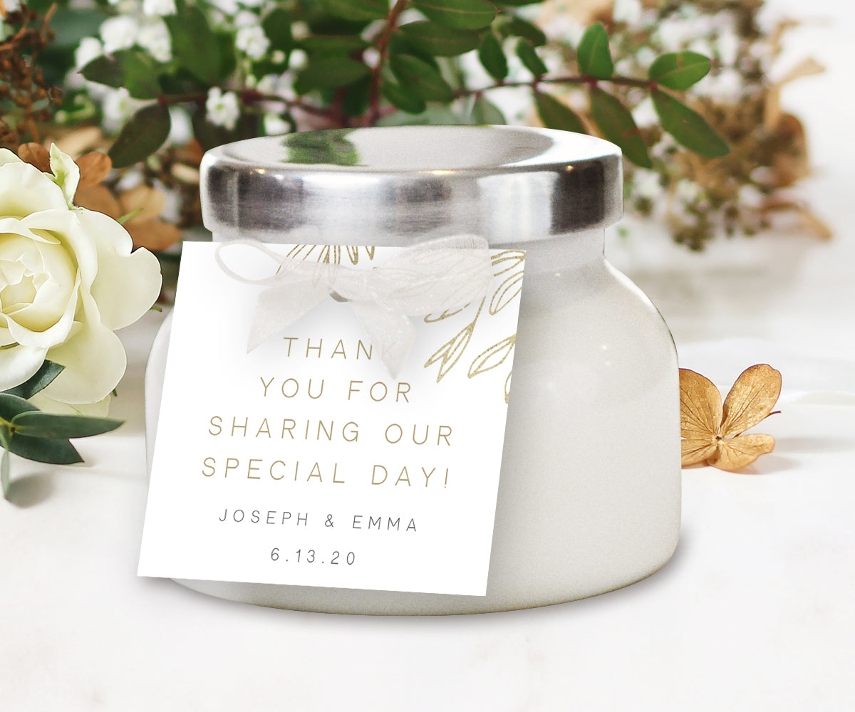 modern minimalist square wedding favor tags