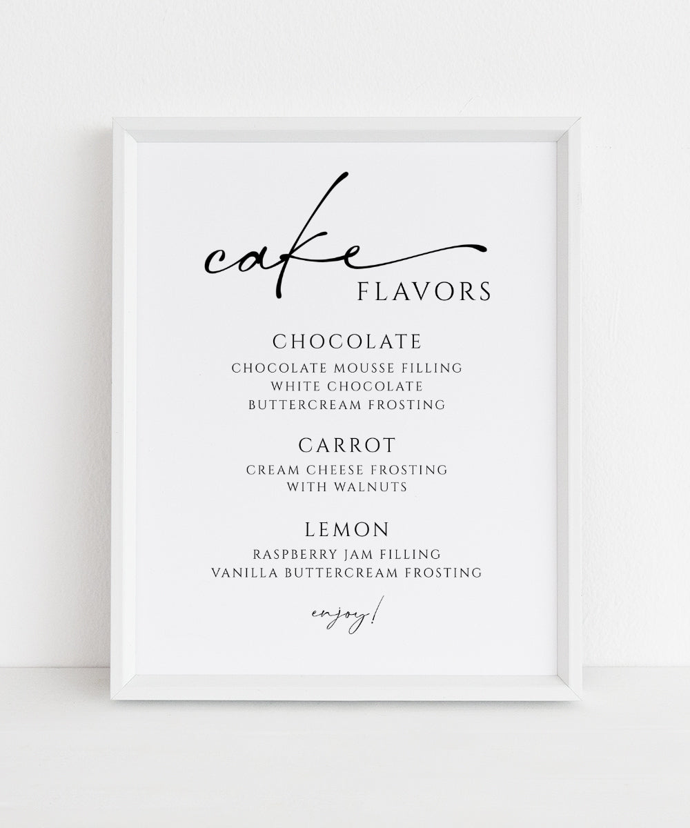Cake Flavors Sign