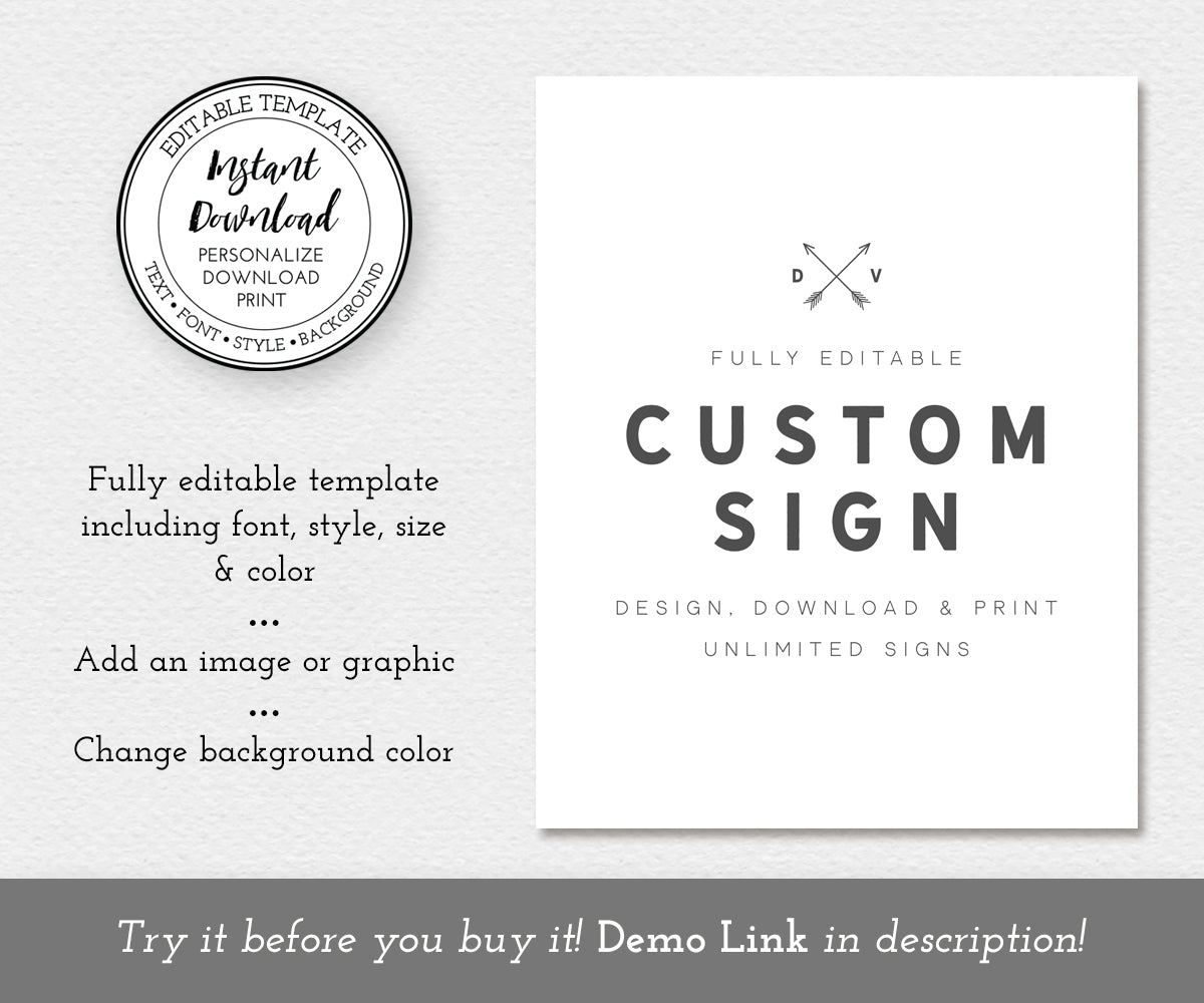 modern tribal custom sign editable template, 8 x 10 inch portrait orientation