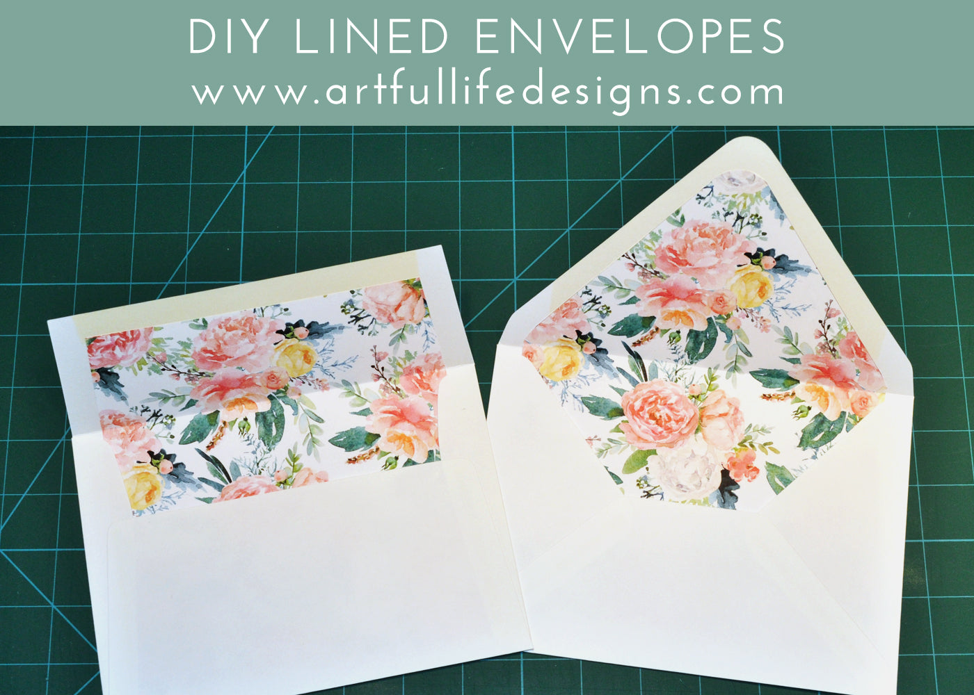 Envelopes with pink floral liners