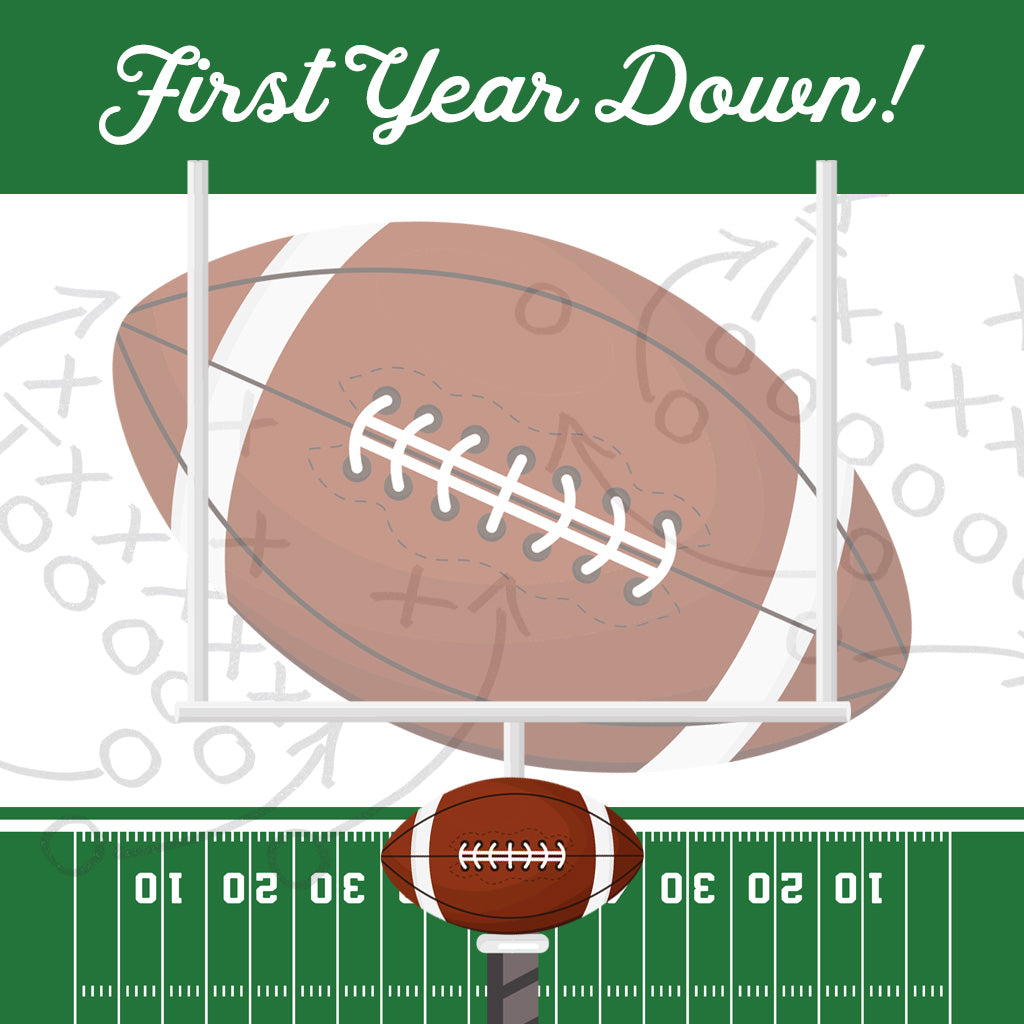 First year down football birthday printables collection.