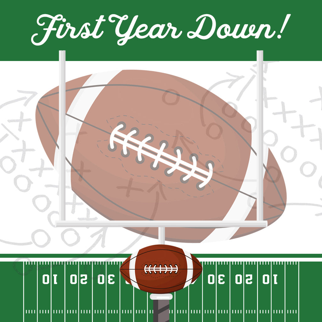 First Year Down Football Birthday | Templates & Printables