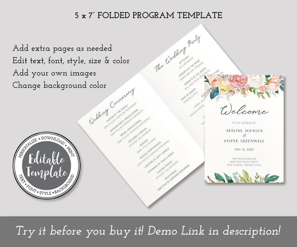 Create your own wedding program | Beachweddingtips.com