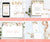 Collection of baby shower invitations, raffle sign, thank you card, and favor tags with floral designs for baby in bloom baby shower printable bundle.