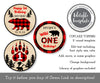 buffalo plaid wild one birthday cupcake toppers with bears and bear paws editble templates