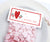 Boho hearts valentine treat bag topper.