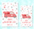 Boho truck Valentine's Day rectangle gift tag.