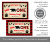 lumberjack buffalo plaid wild one birthday gable treat box label templates