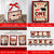 Buffalo plaid wild one first birthday party templates, treat box label, welcome sign and banners.