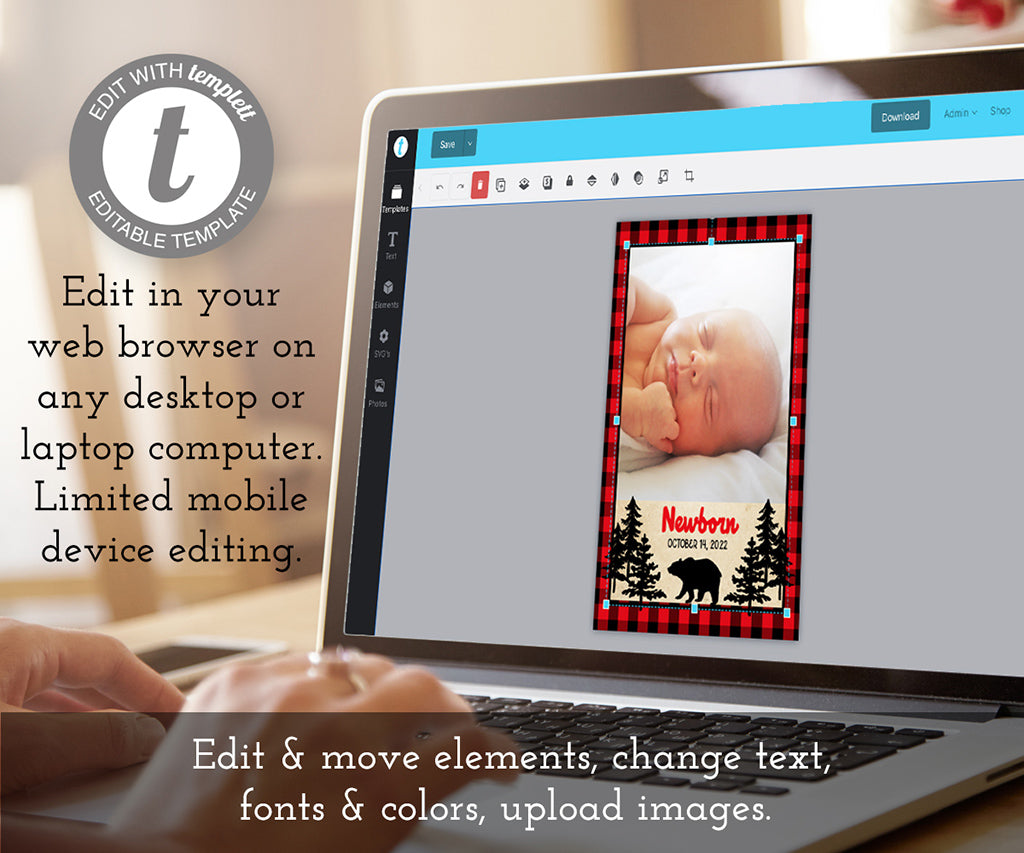 Edit online buffalo plaid first year photo banner template.