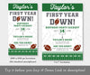 first year down football invitation and smartphone evite templates