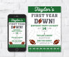 first year down football invitation and smartphone evite