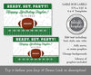 Football birthday favor gable box label editable templates.