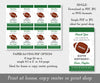 Download options for digital football birthday favor tags, 8 tags on a sheet or single tag.
