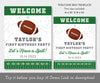 first birthday football welcome sign templates, 18 x 24 & 16 x 20