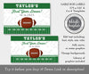 Football First Year Down birthday gable box label editble templates, 5.75 x 3.25" and 6 x 4".