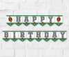 Football happy birthday pennant banner.