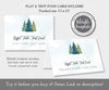 Rustic forest pines buffet food cards flat and folded templates.