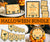 Halloween food cards, favor tags, banner and sign printables bundle with black cats, cauldron, potion bottle and hearts border.