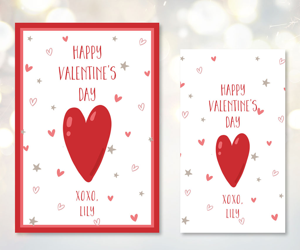 Happy Valentine's Day rectangle gift tags.