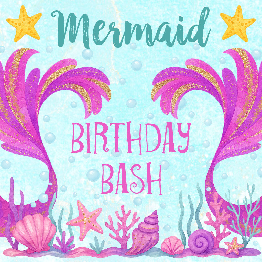Mermaid Birthday Bash collection of temmplates and printables.