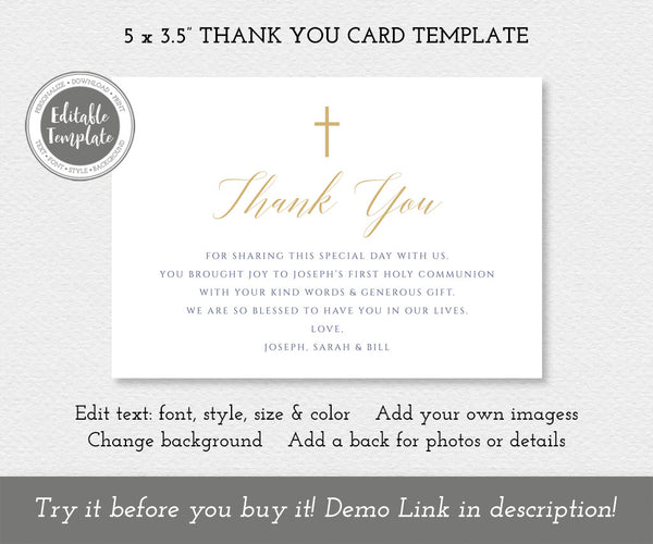 Modern Minimalist First Holy Communion Thank You Card Template - Artful Life Designs modern-minimalist-first-holy-communion-thank-you-card-template-artful-life-designs