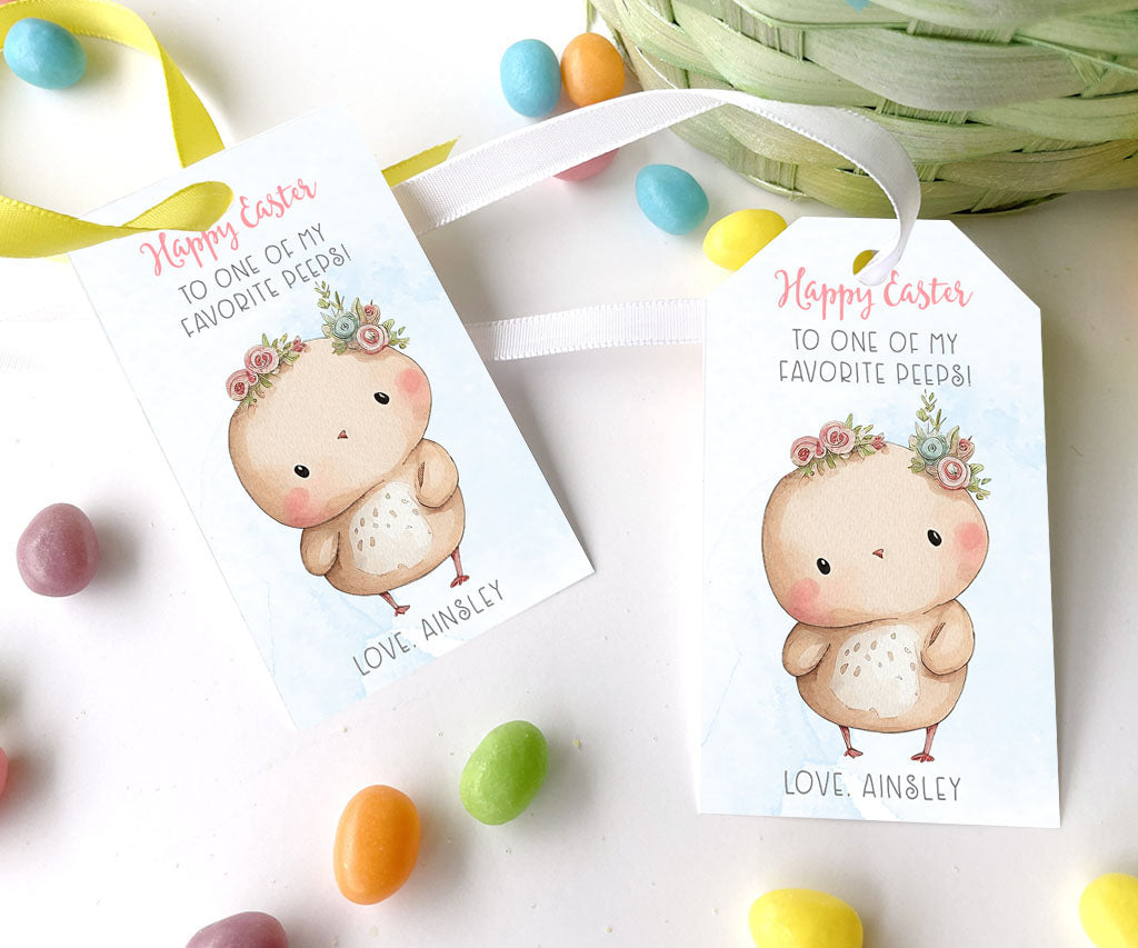 Happy Easter to one of my favorite peeps 2 x 3.5" gift tag.
