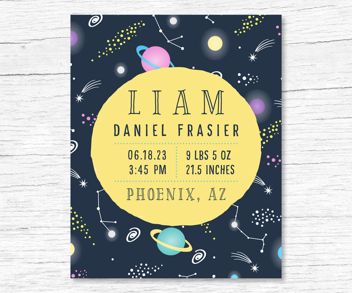 outer space birth stats printable