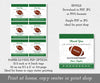 Download options for digital football favor tags, single or six on a sheet.