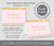 Pink and gold winter birthday party flat food card and food tent card templates with snowflakes and festive trees.