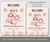 Pink and brown western cowgirl birthday welcome sign templates featuring cowgirl hat, boot, lasso and horseshoe.