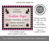 10 x 8" landscape pink buffalo plaid woodland custom sign template