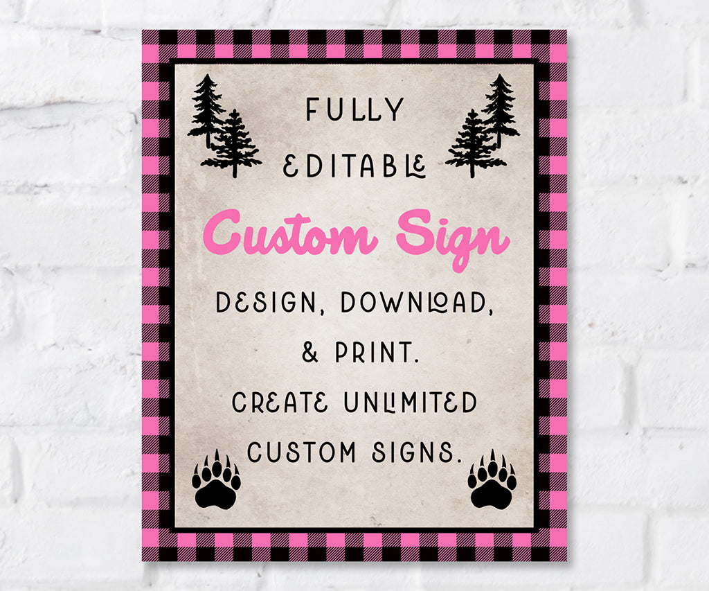 8 x 10" pink buffalo plaid custom sign