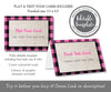 pink buffalo plaid food cards flat and folded templates