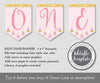 Pink and gold winter ONEderland first birthday highchair banner editable template.