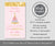 Pink and gold winter onederland rectangle 1st birthday favor tag template with festive christmas trees.