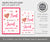 Rectangle pink hearts valentine treat gift tag editable templates.