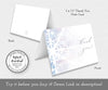 Snowflake winter baby shower folded thank you card template.