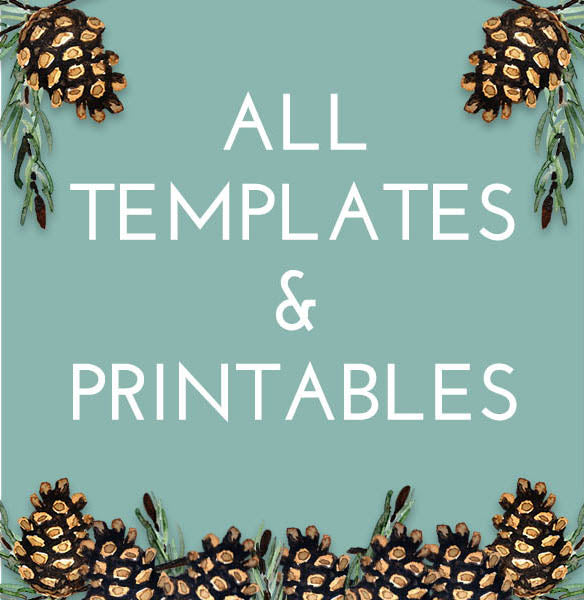 Templates and printables pinecones mobile banner.