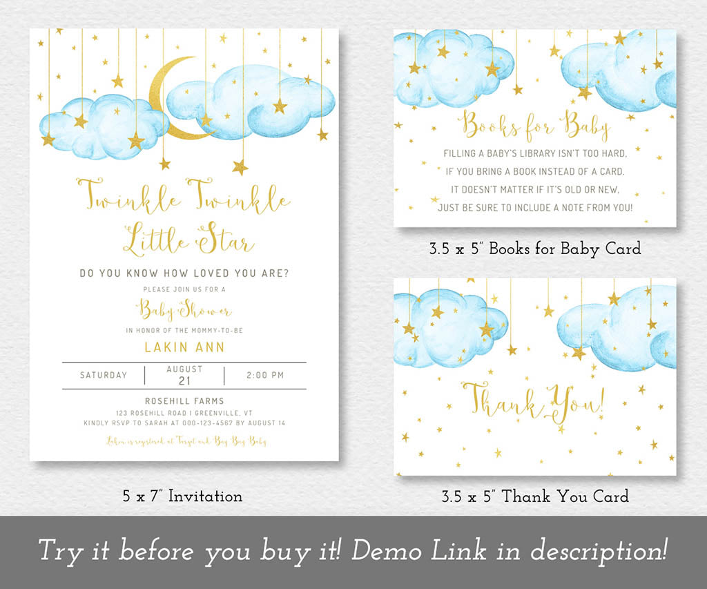 Twinkle Twinkle Little Star Boy Baby Shower Invitation Template Set - Artful Life Designs twinkle-twinkle-little-star-boy-baby-shower-invitation-template-set-artful-life-designs
