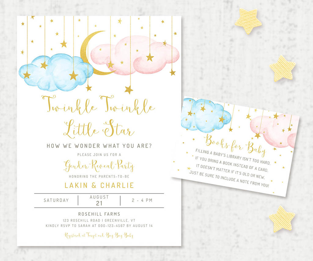 Centrotavola A Nido D'ape Per Gender Reveal, 12 Pezzi, Stelle Twinkle Twinkle Little Star, Rosa E Blu, Per Festa Bambino O Bambina